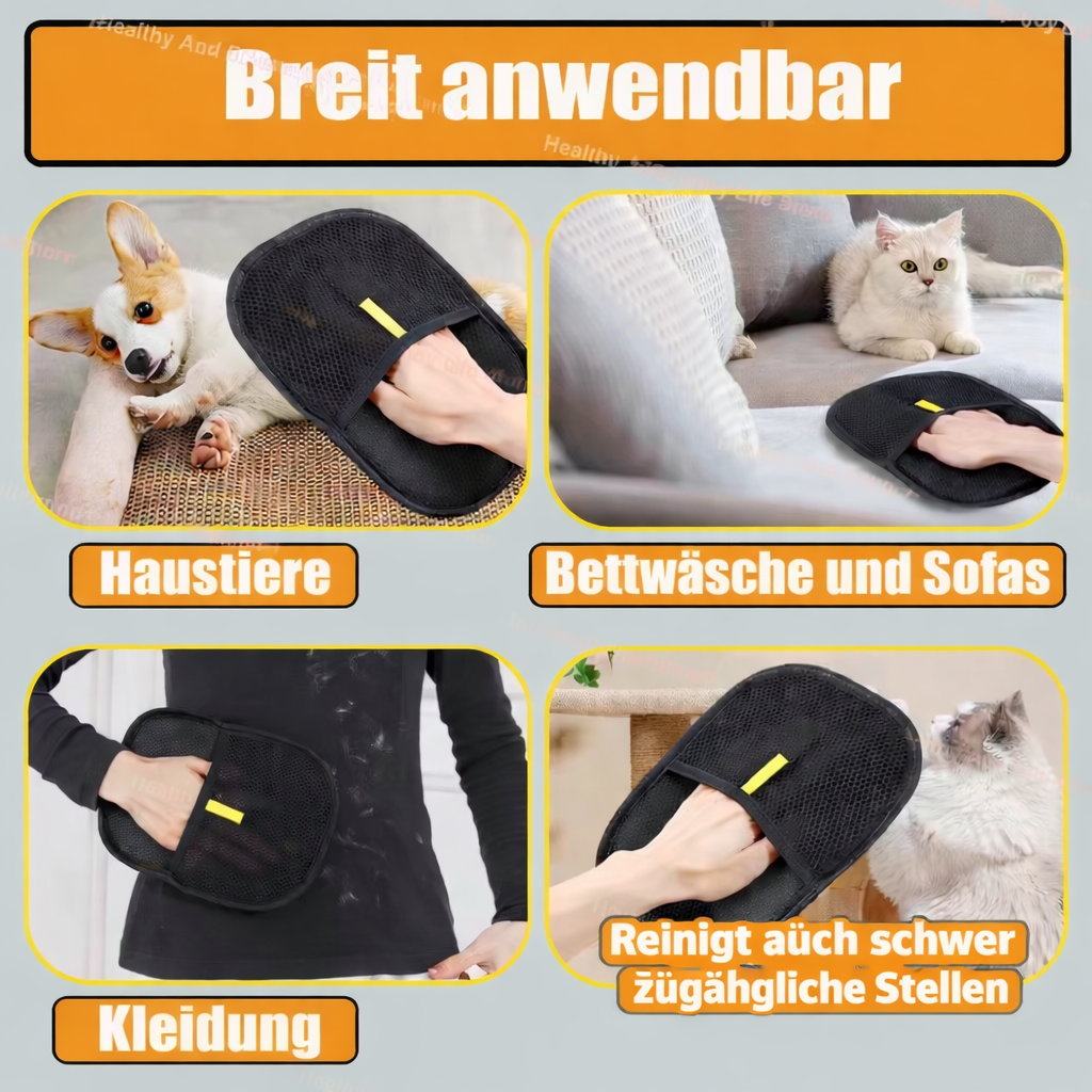 Massage- & Fellpflegehandschuh für Hund & Katze, Sanfte Pflege & weniger Haare